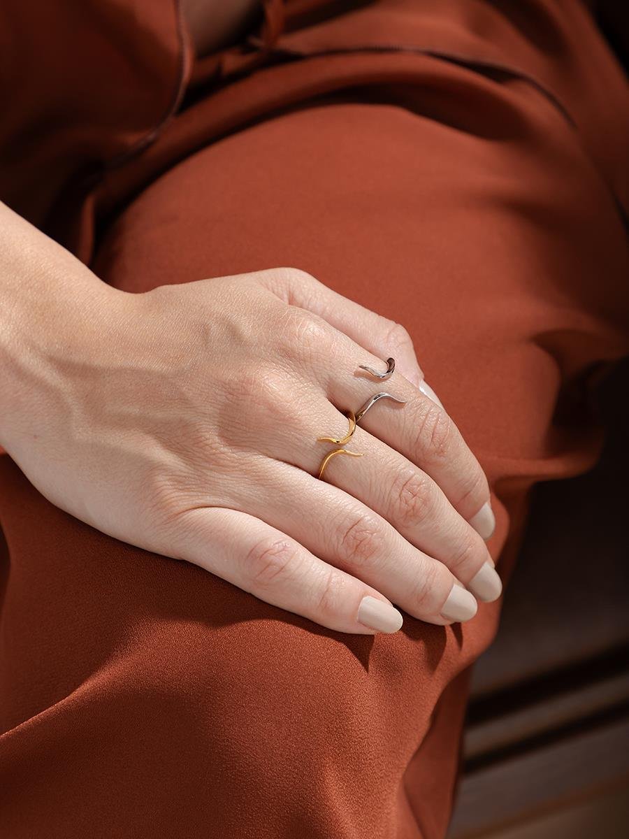 Anel Minimalista Regulável | Banhado no Ródio Branco