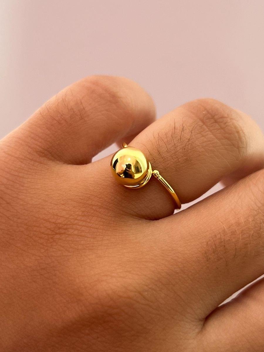 Anel Bola Fino | Banhado a Ouro
