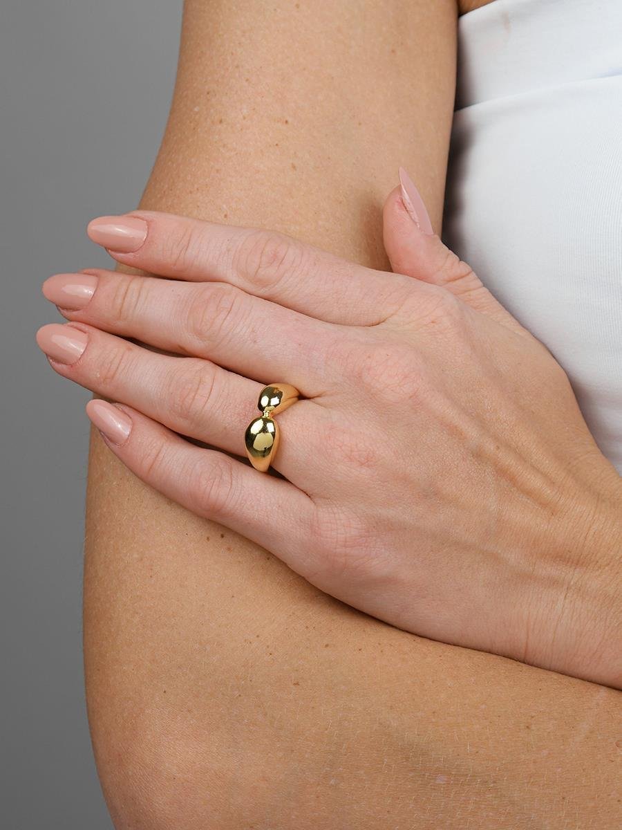 Anel Duas Gotas | Banhado a Ouro