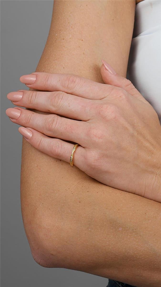 Anel X Cravejado | Banhado a Ouro