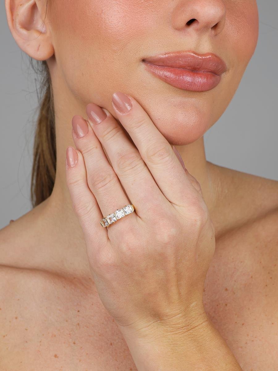 Anel Zircônia | Banhado a Ouro