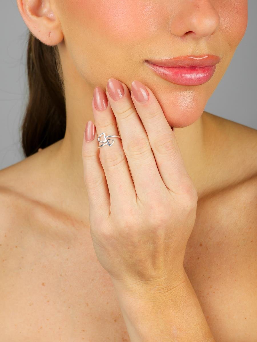 Anel Folha Aberto | Falange | Banho De Prata