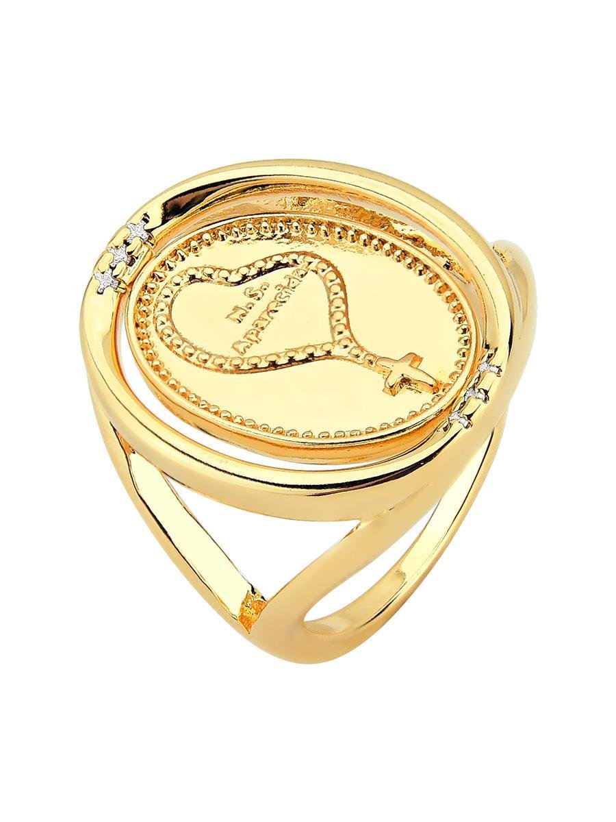 Anel Nossa Senhora Aparecida | Banhado a Ouro