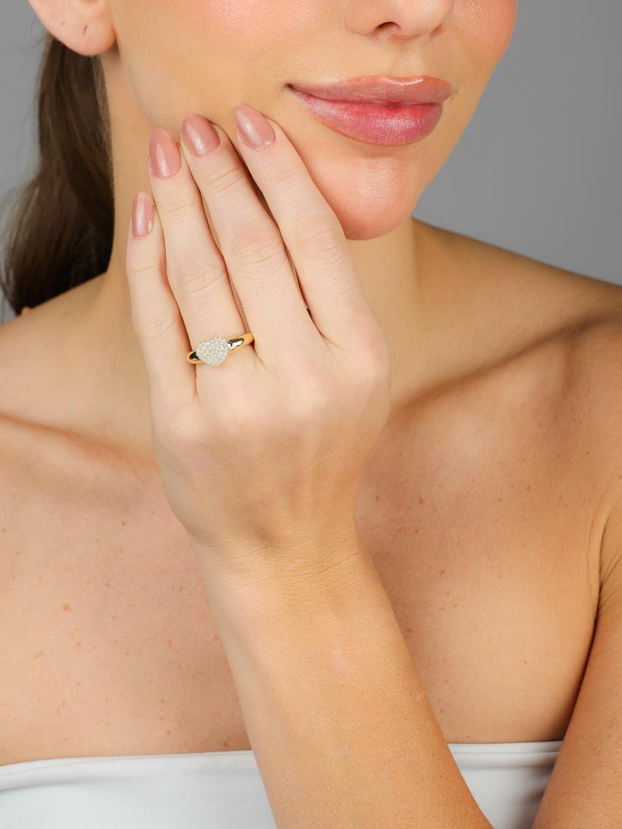 Anel Chuveiro Coração | Banhado a Ouro