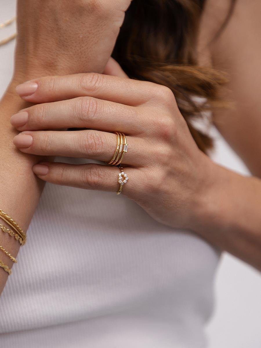 Anel Coração Cravejado | Banhado a Ouro