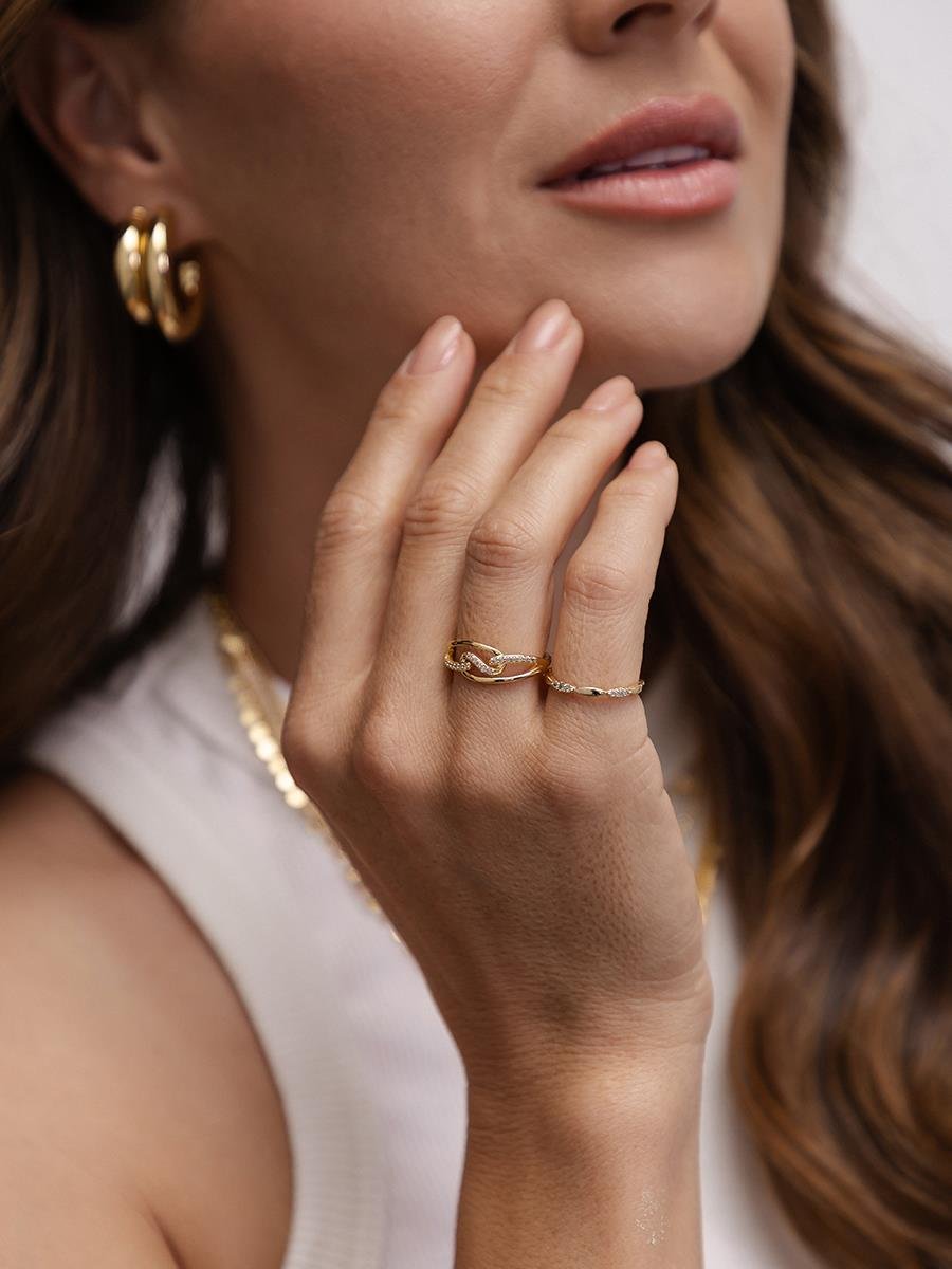 Anel Entrelaçado | Banhado a Ouro