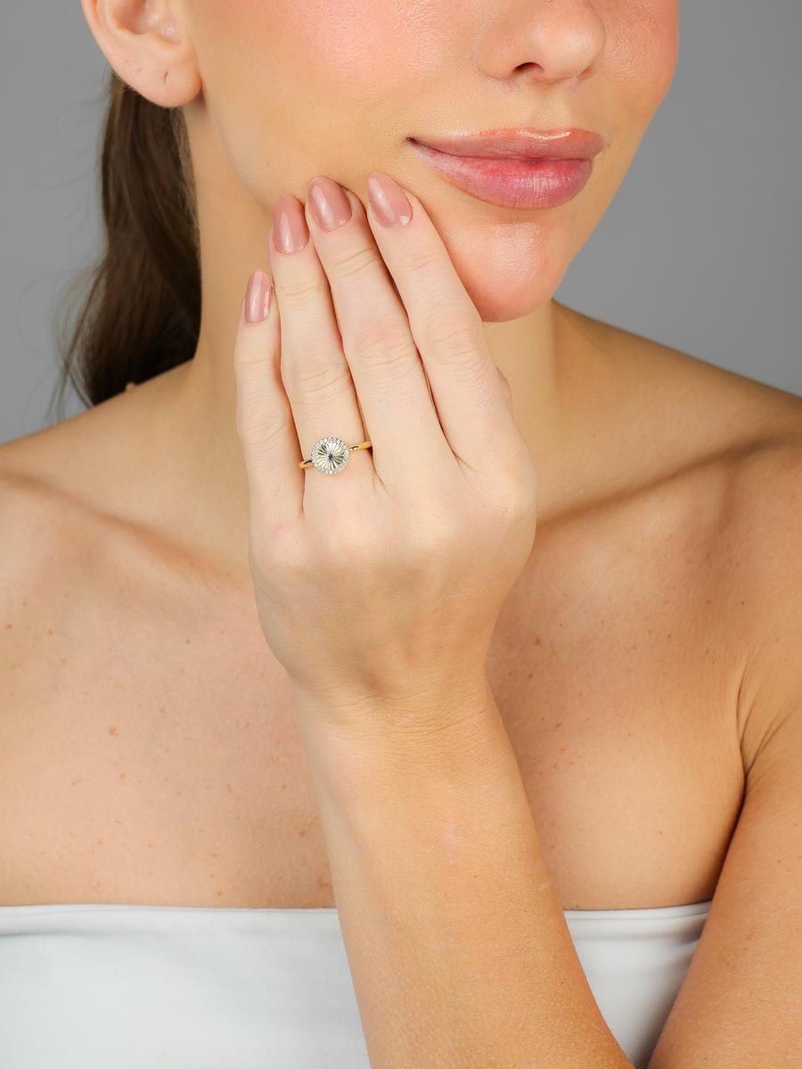 Anel Circulo Cravejado Banhado a Ouro