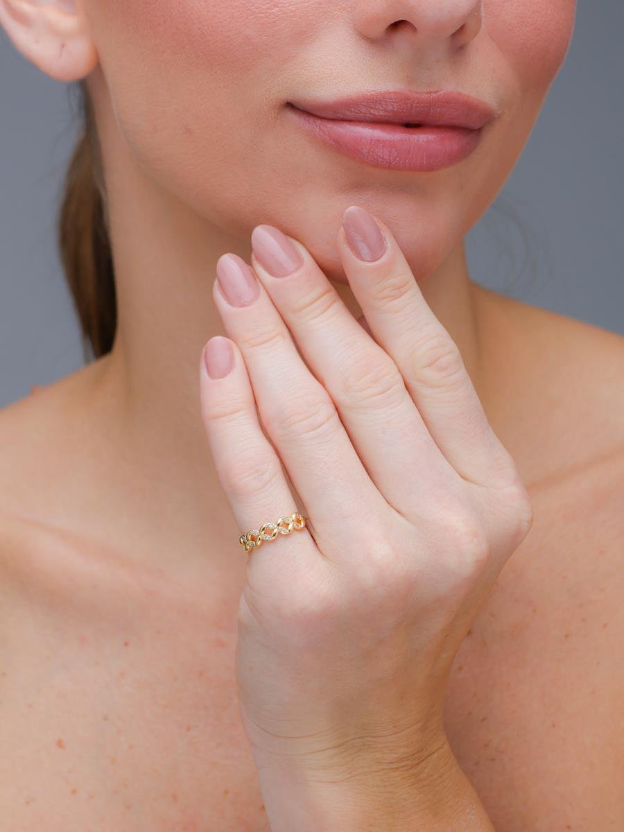 Anel Duplo Vazado Liso e Cravejado | Falange | Banhado a Ouro e Prata