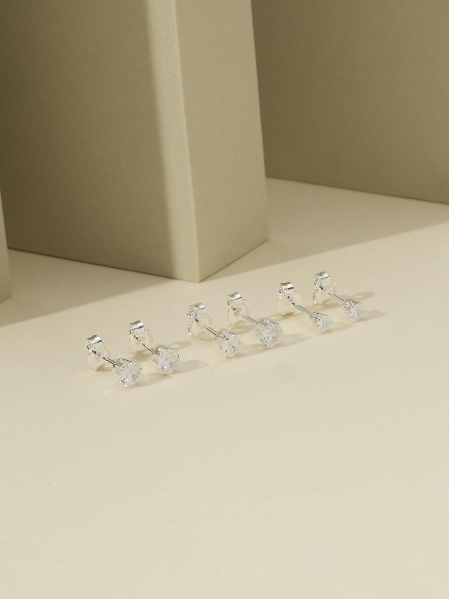 Trio Coração Incolor | Banhado no Prata