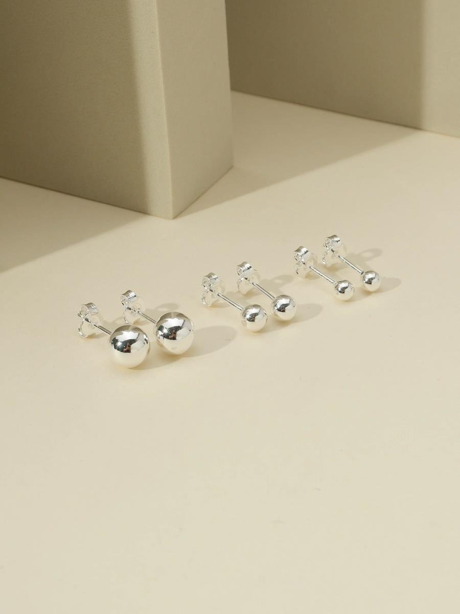 Trio de Bolas Lisas | Banhado no Prata