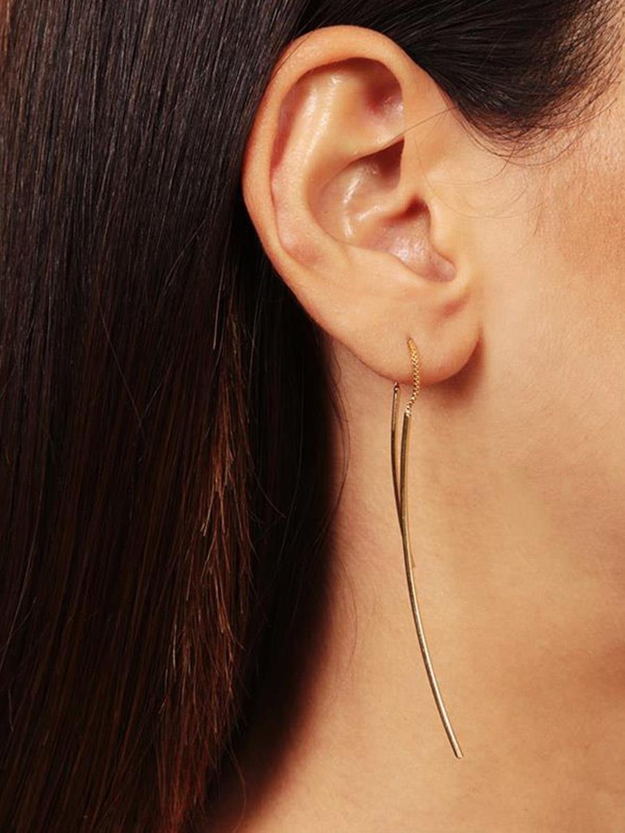 Brinco Passante Dourado com Palitos 