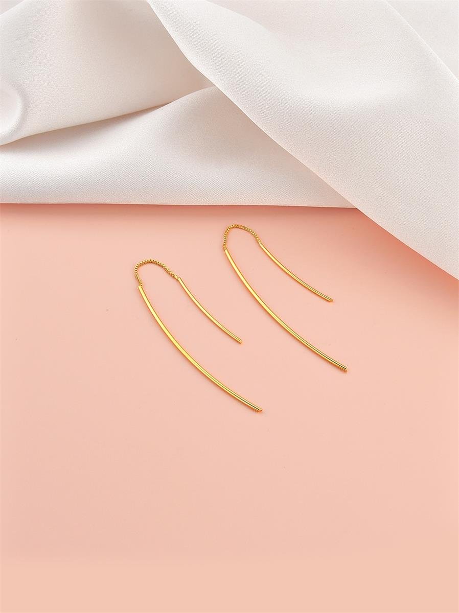 Brinco Passante Dourado com Palitos 