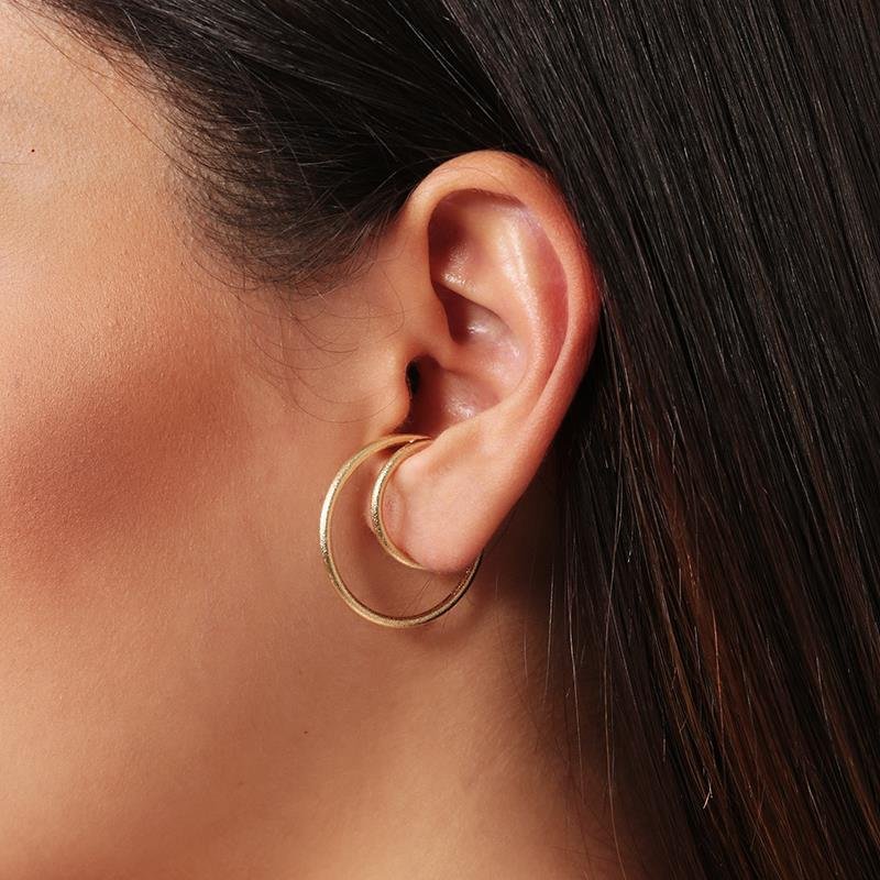 Piercing Fake Duplo Dourado Fosco