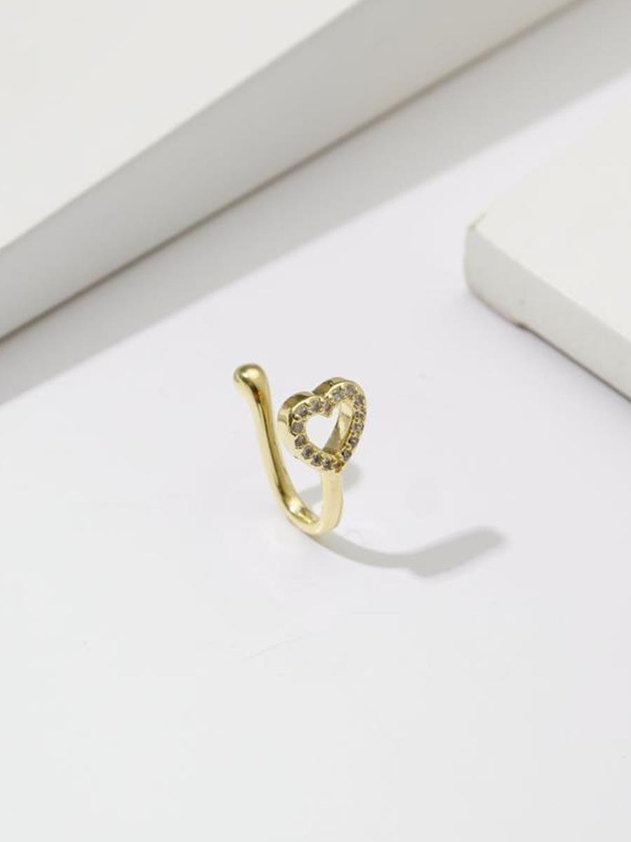 Piercing Fake Dourado Coração Cravejado | Hélix 
