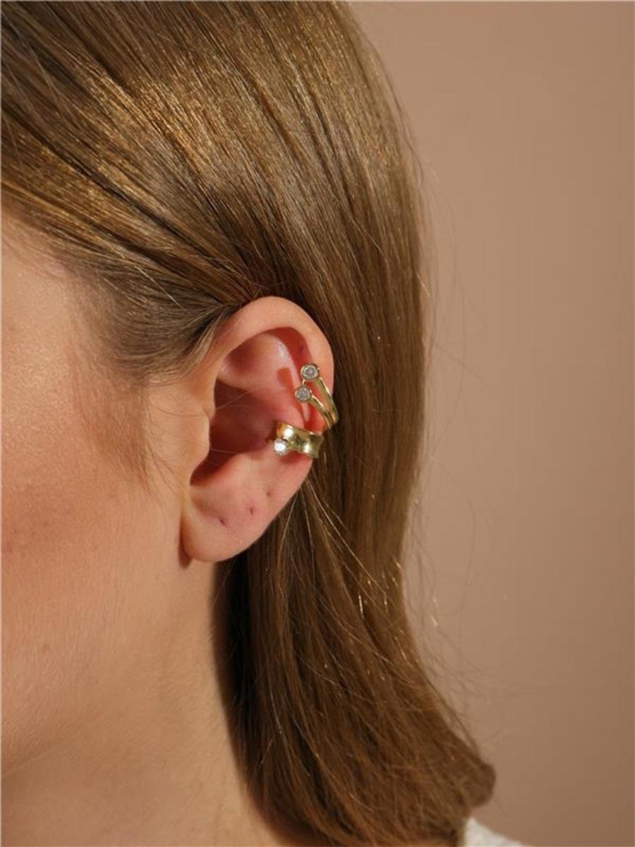 Piercing Dourado Fake com Pontos de Luz | Conch 