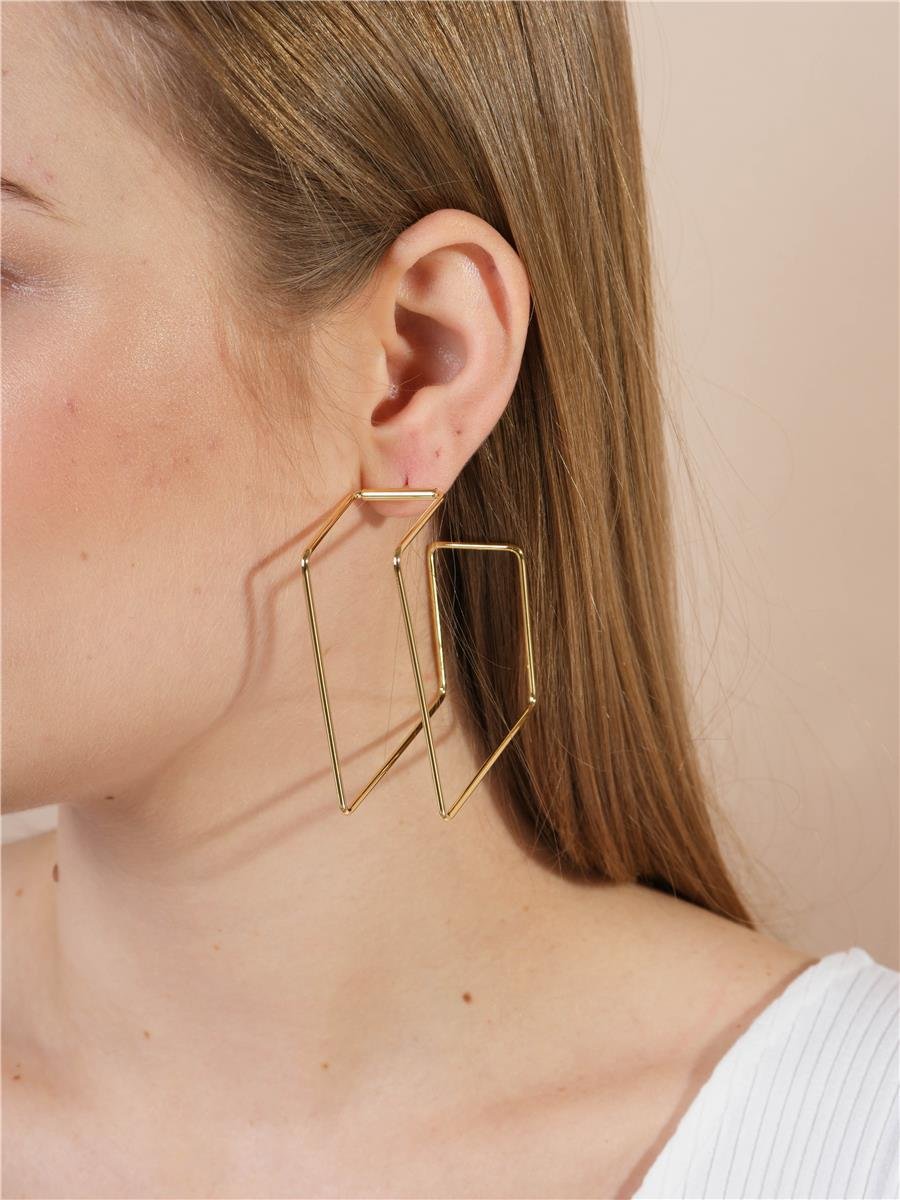 Meia Argola Retangular | Inspiração Thassia