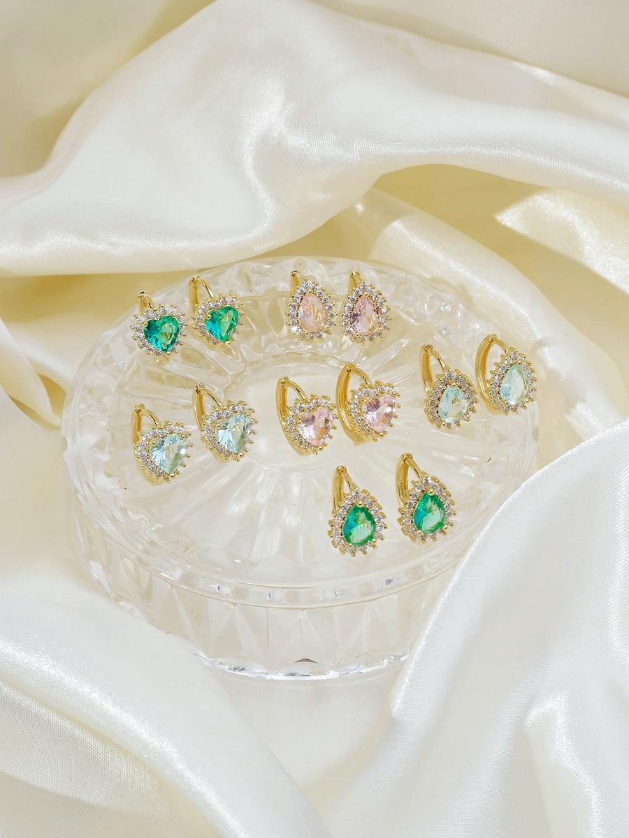 Brinco de Argola com Gota Rosa Kunzita