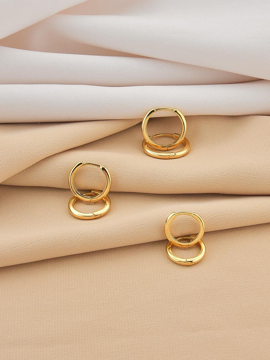 Trio de Argola Lisas | Banhado a Ouro