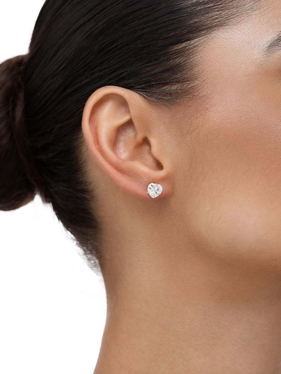 Brinco Ponto de Luz Coração M | Banhado a Ouro