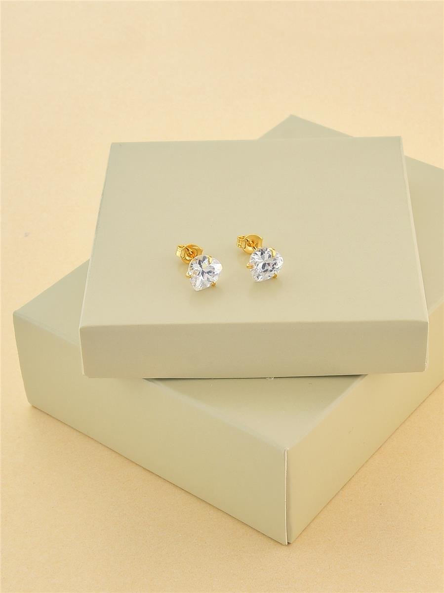 Brinco Ponto de Luz Coração M | Banhado a Ouro