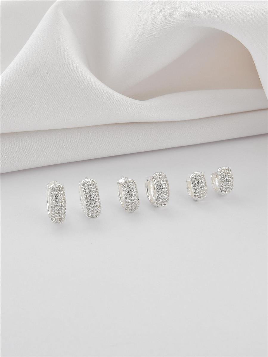 Brinco Argola Cravejada P | Prata 925