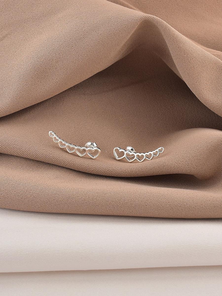 Ear Cuff Corações | Prata 925