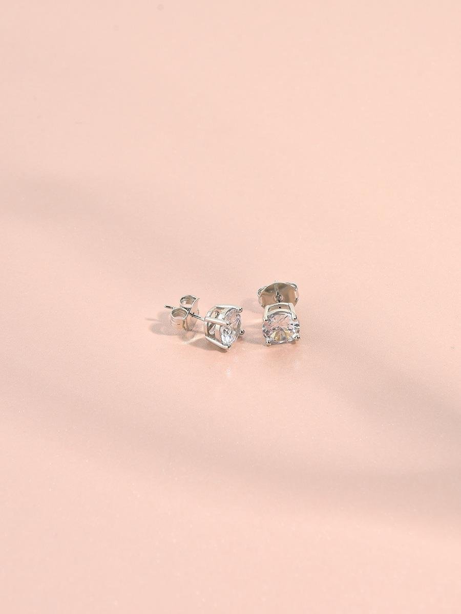 Brinco Incolor | Banho de Ródio Branco