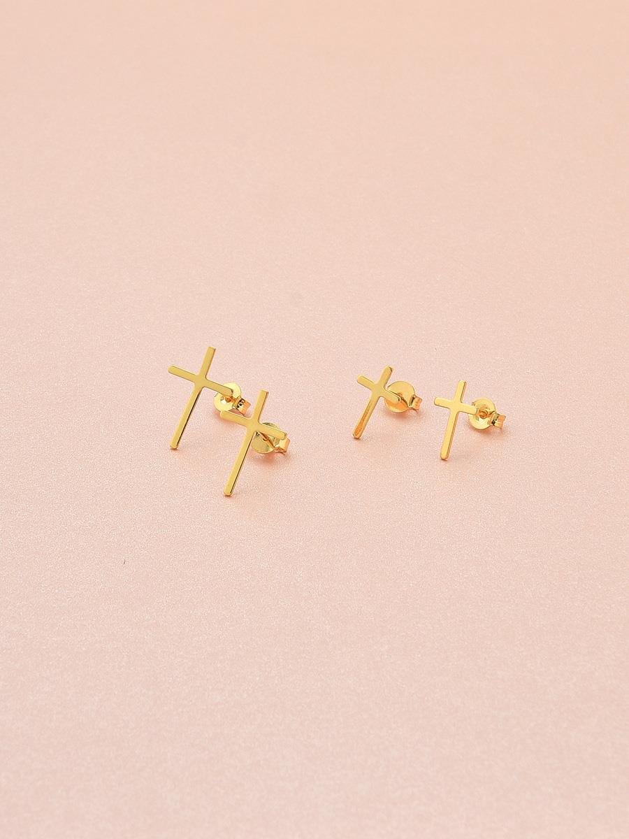 Dupla de Brincos Cruz Lisa