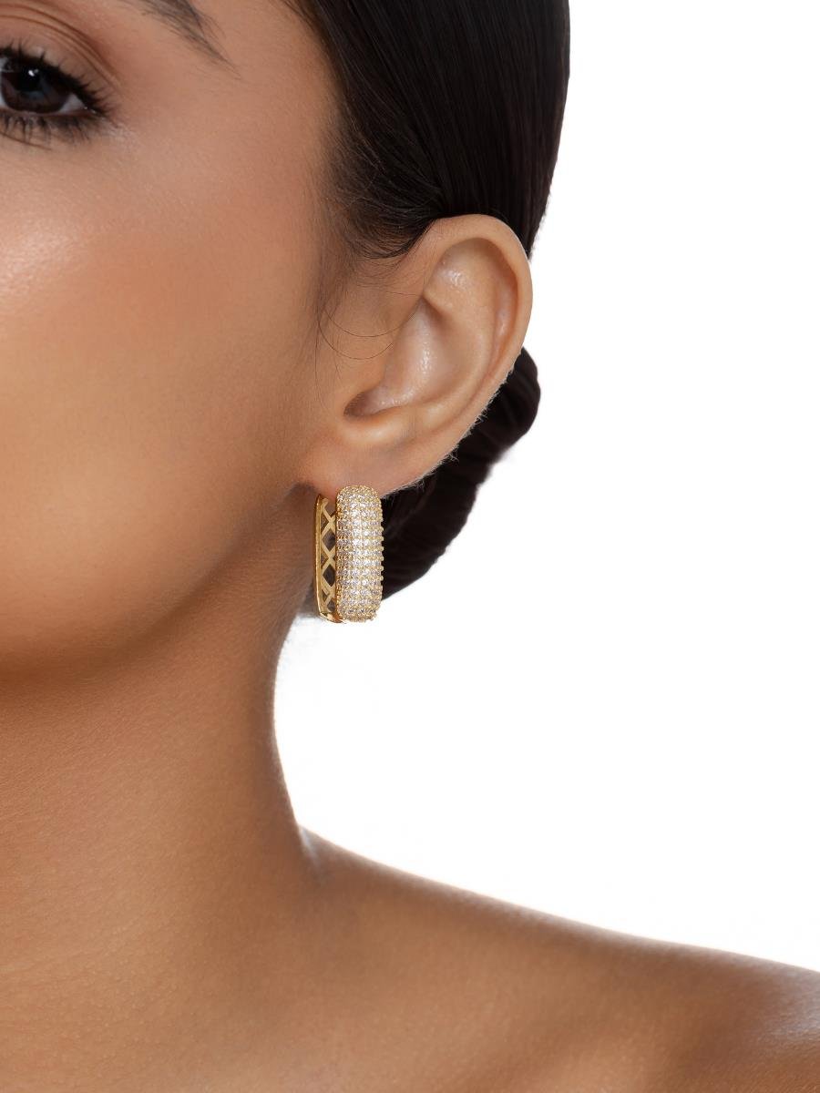 Argola Zircônias Incolores G