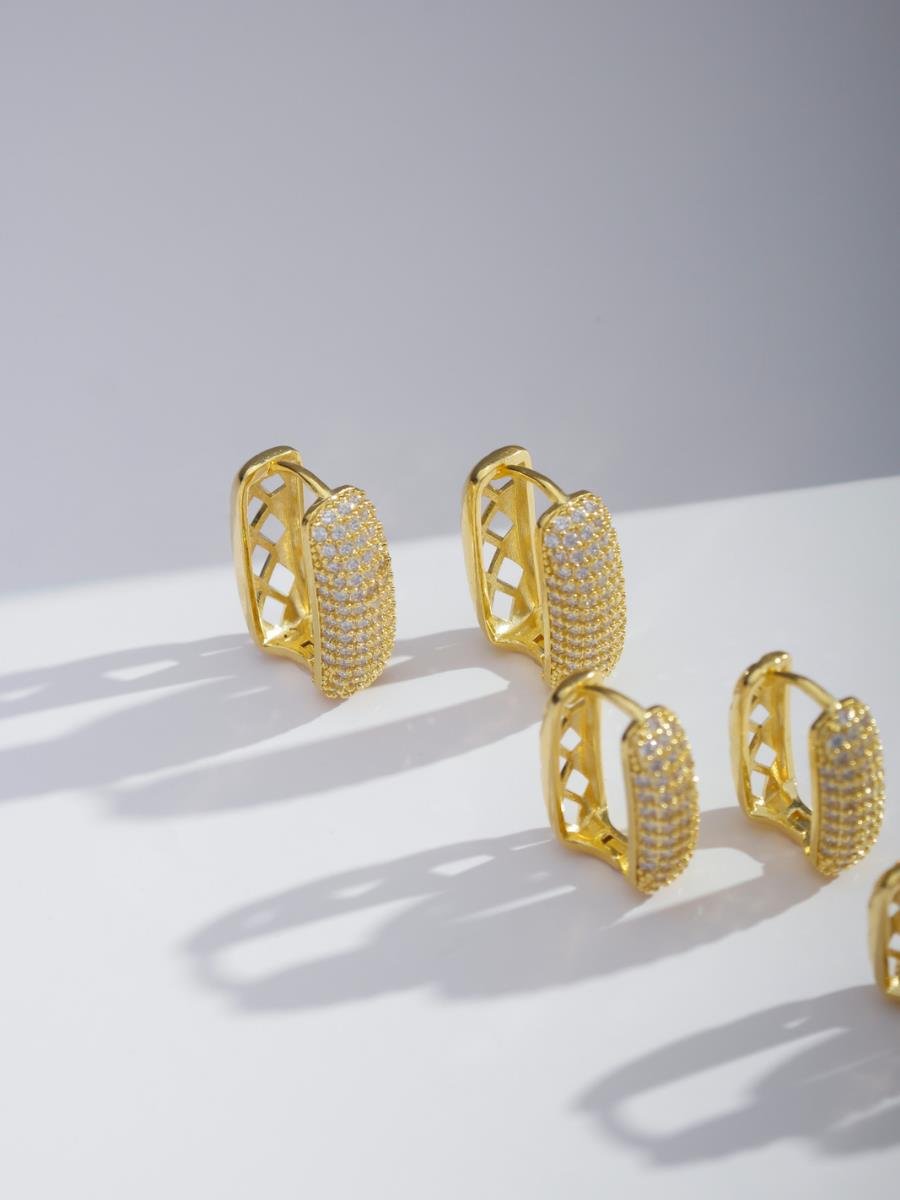 Argola Zircônias Incolores G