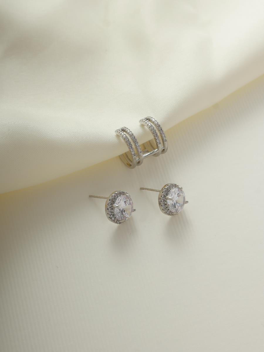 Piercing Fake Zircônias Incolores | Banho de Ródio Branco