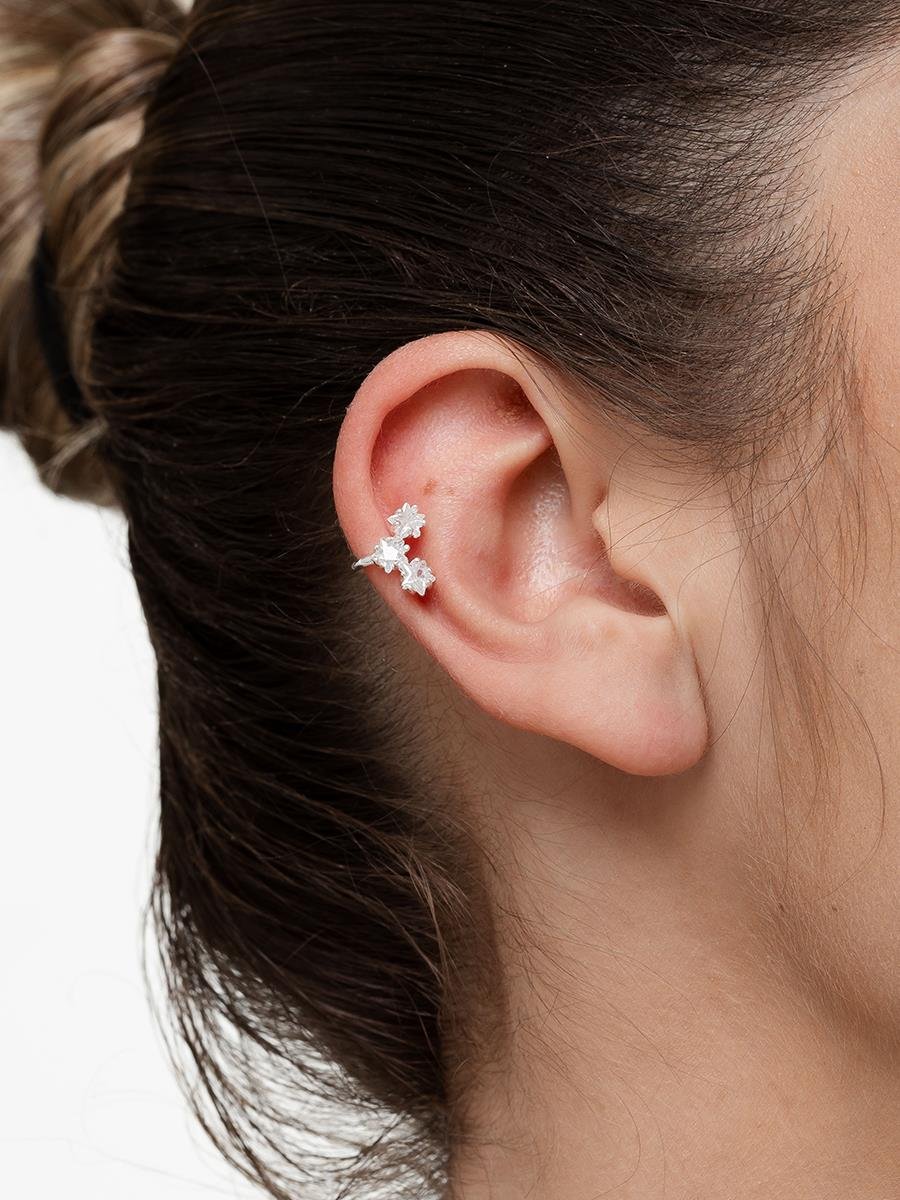 Piercing Fake Estrela Cravejado | Banhado no Prata