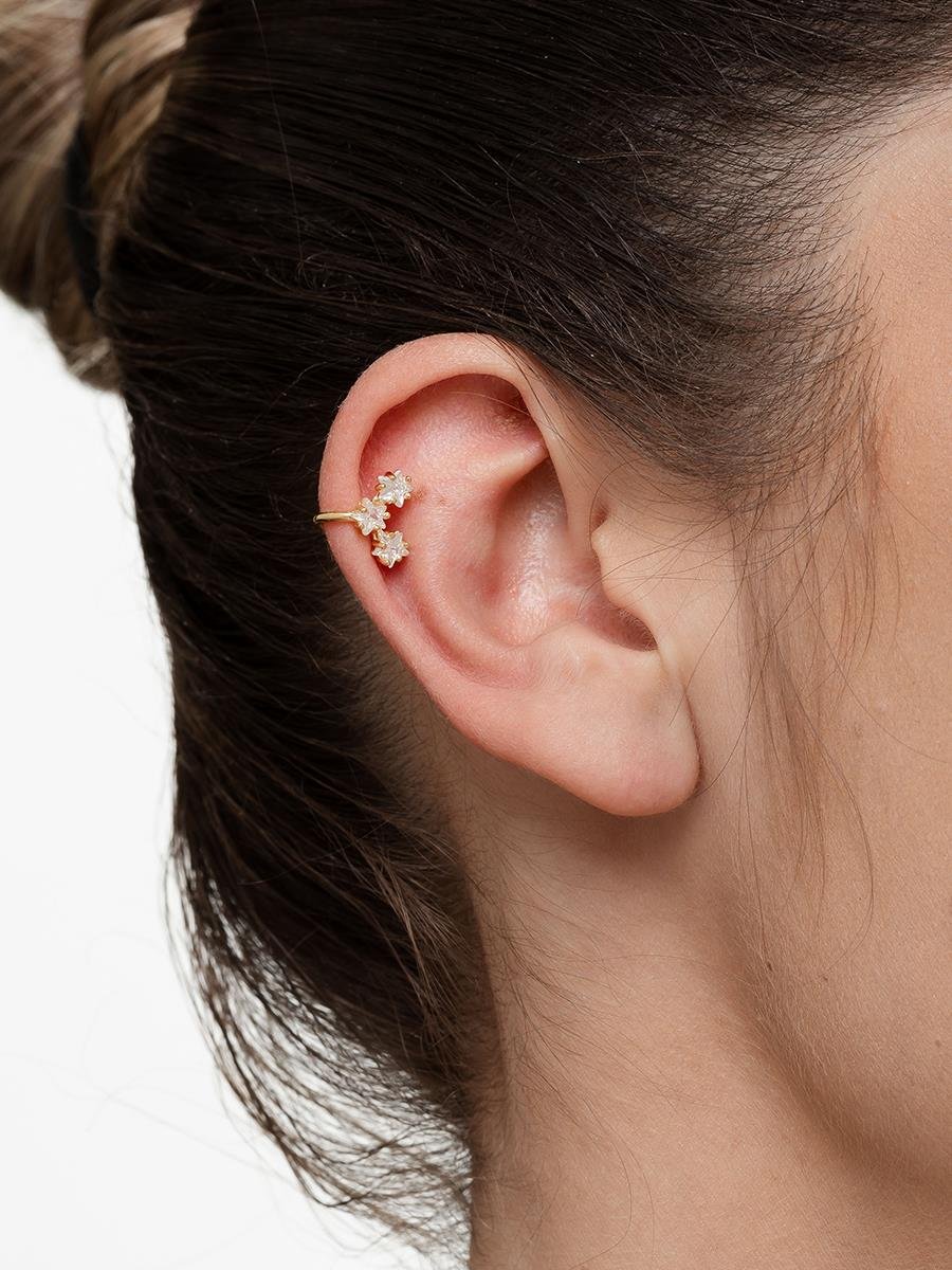 Piercing Fake Estrela Cravejado | Banhado a Ouro