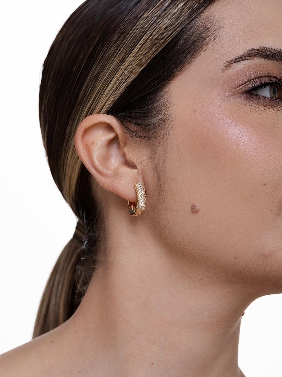 Argola Quadrada Cravejada G