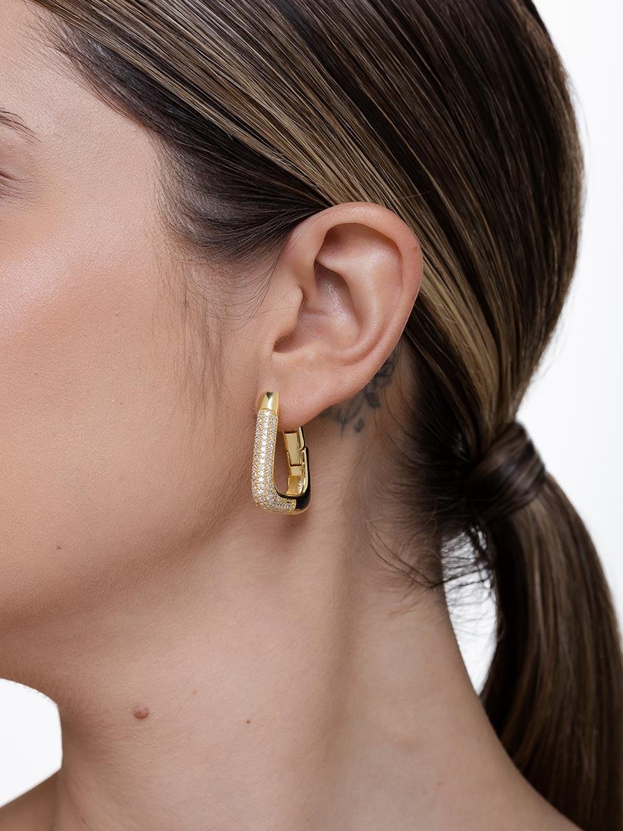 Argola Triangular Cravejada G