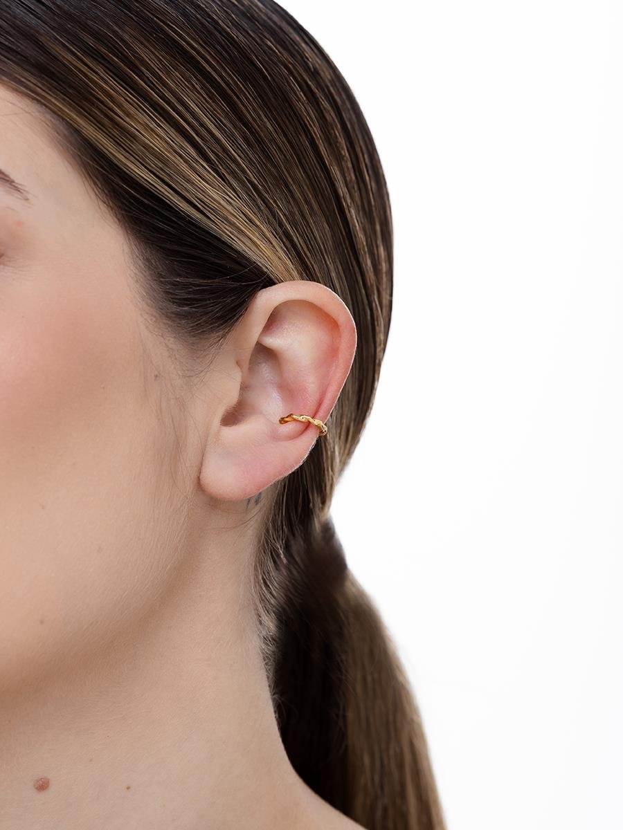 Piercing Fake Trançado Liso | Banhado a Ouro