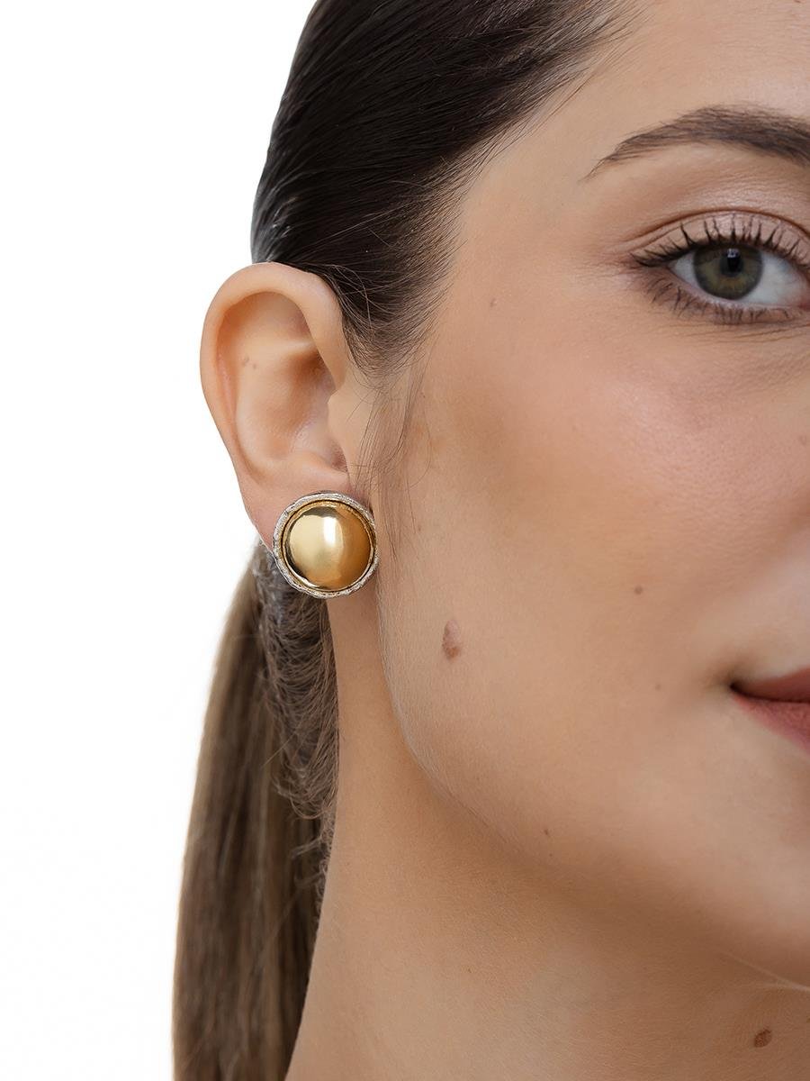 Brinco Redondo Liso | Banhado a Ouro e Ródio Branco