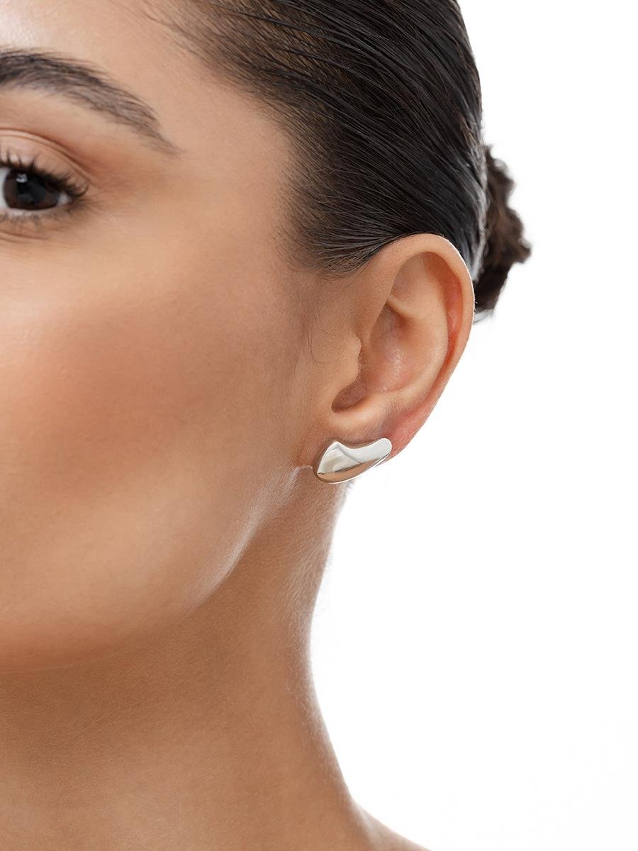 Brinco Organic Liso | Banhado no Ródio Branco