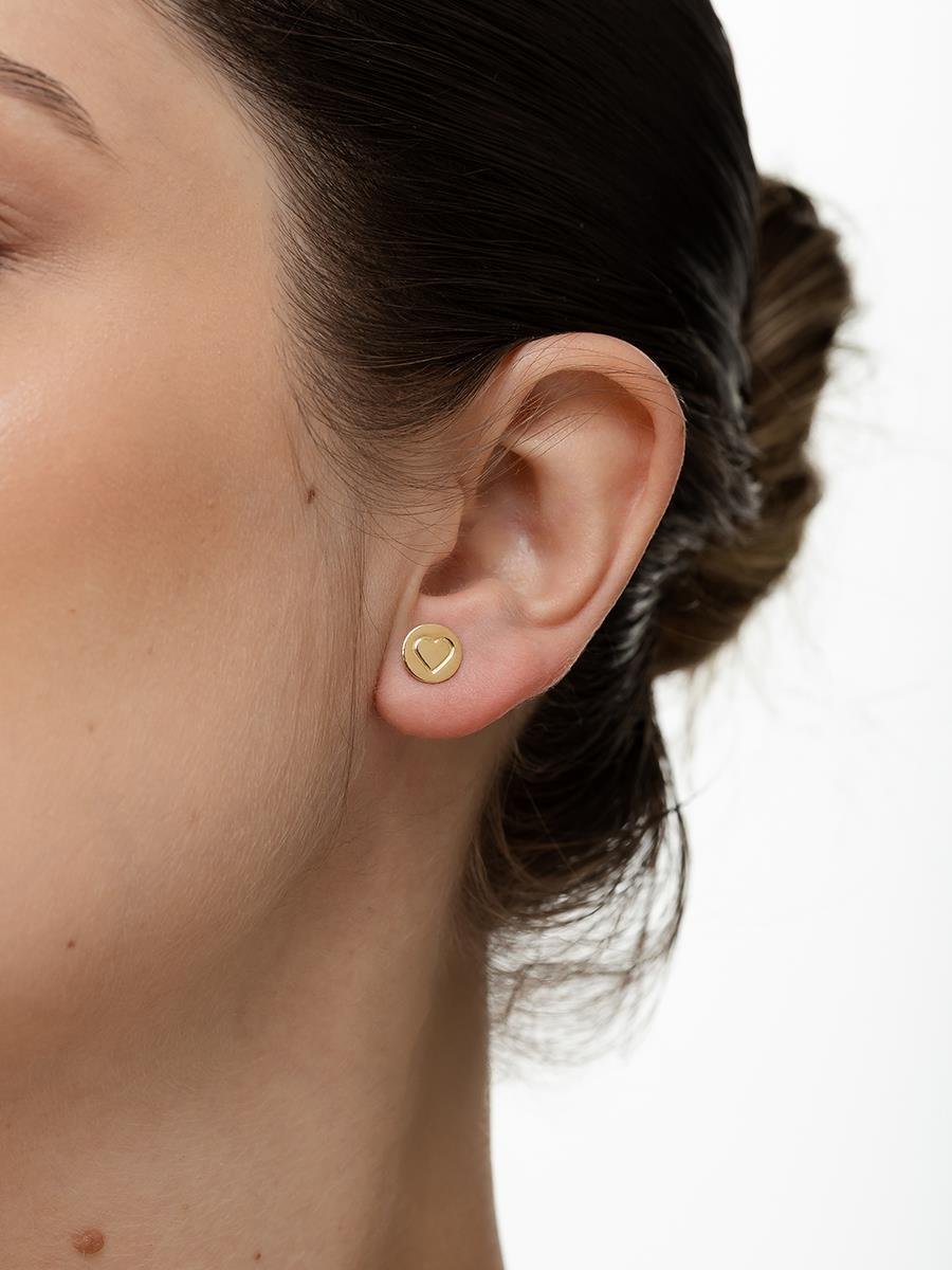 Brinco Redondo de Coração | Infantil | Banhado a Ouro