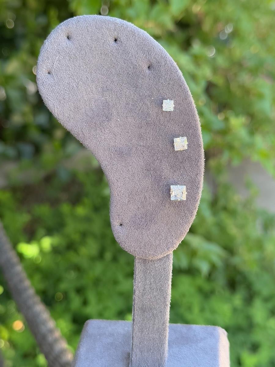 Trio Quadrado Incolor | Prata 925