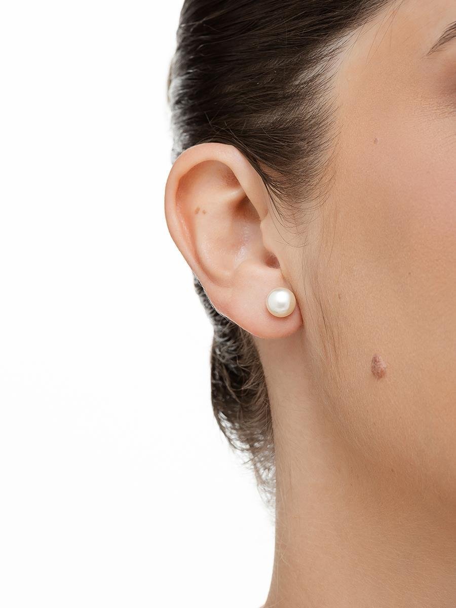 Brinco Pérola Redondo G | Banhado a Ouro