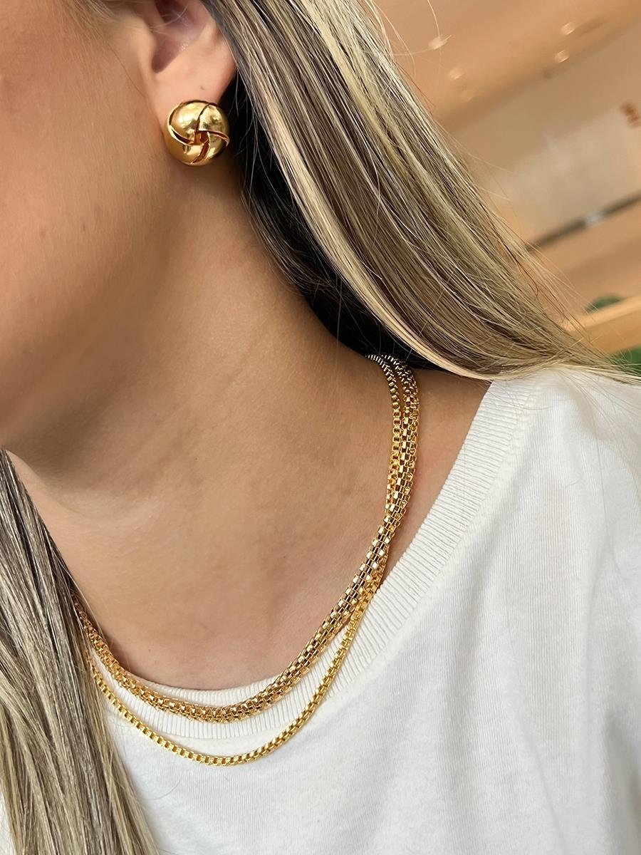 Brinco Nó | Banhado a Ouro