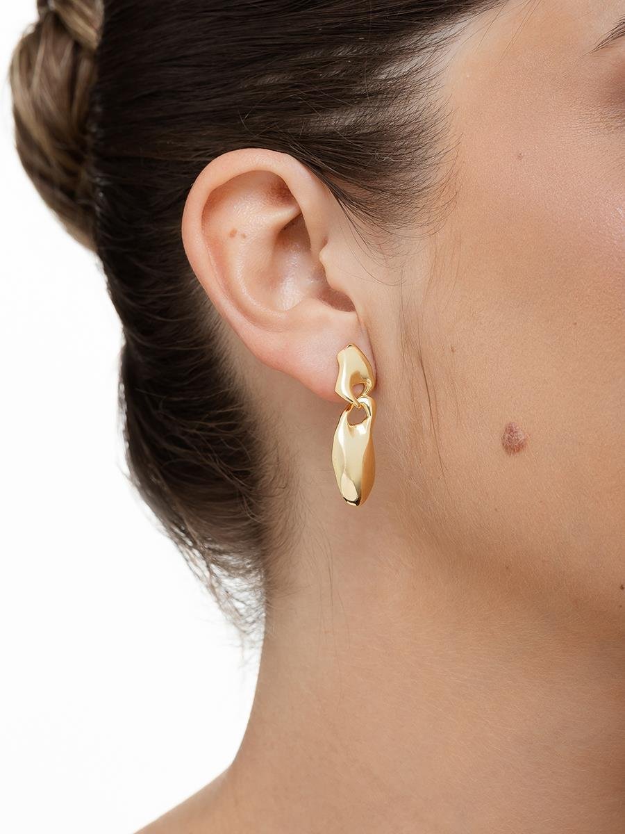 Brinco Pêndulo Orgânico | Banhado a Ouro