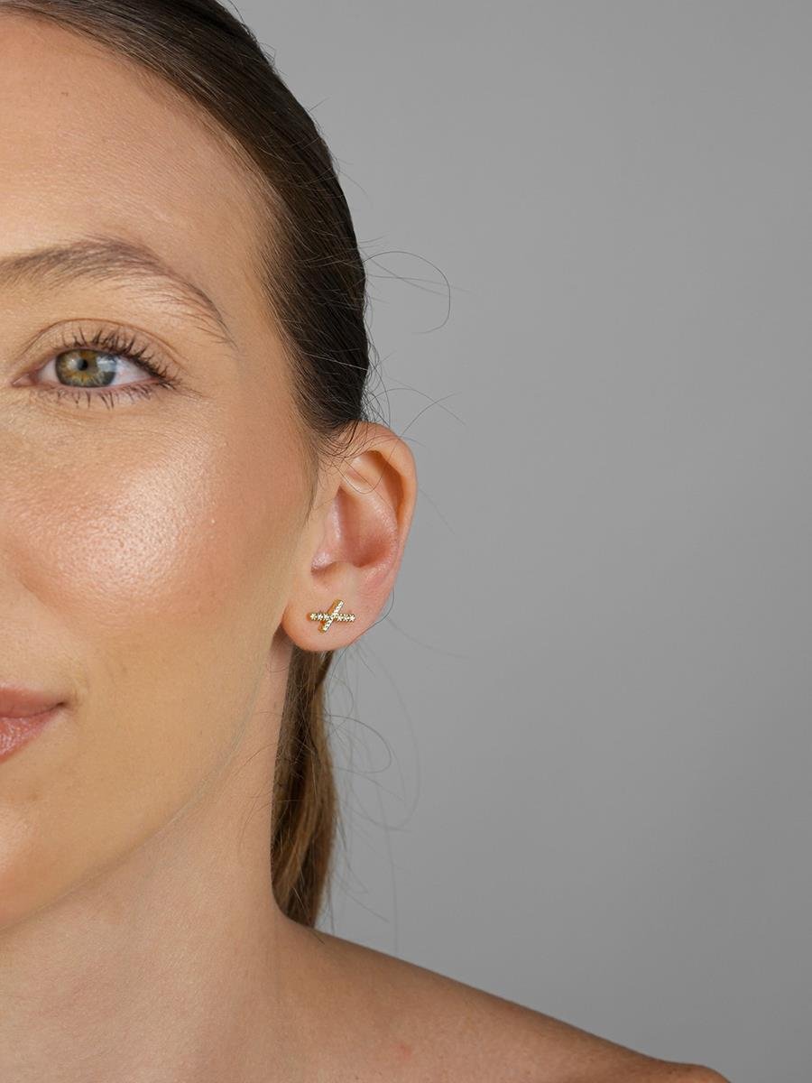 Brinco X Cravejado | Banhado a Ouro