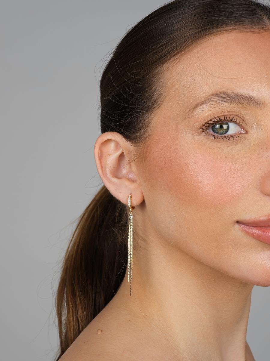 Argola Com Franja | Banhado a Ouro