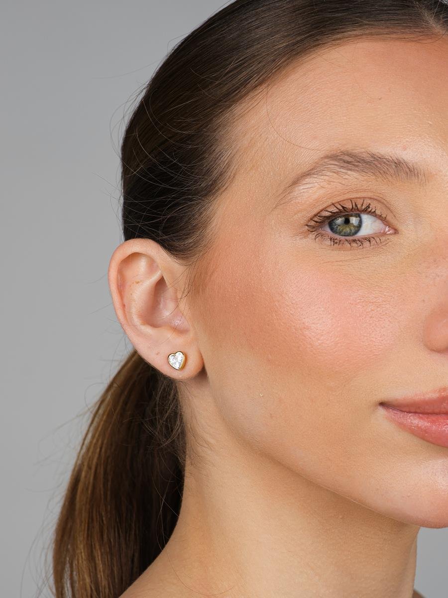 Coração Zircônia | Banhado a Ouro