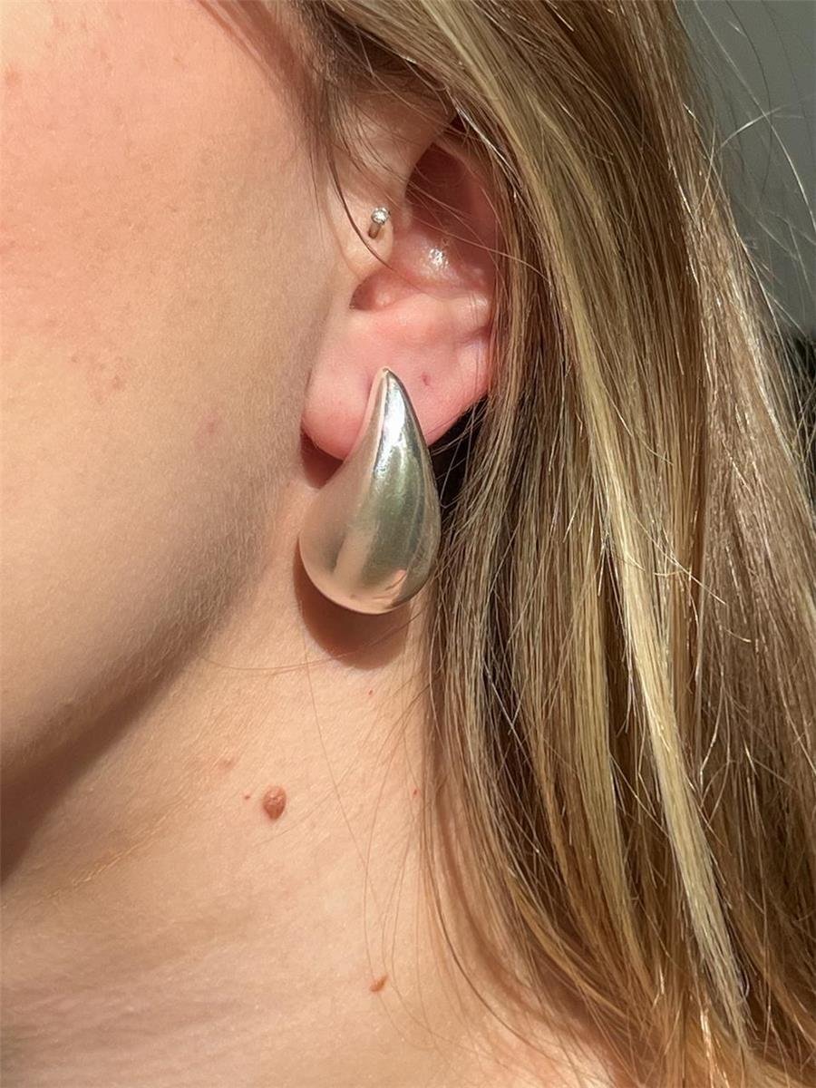 Brinco Gota Abaulda G | Banho de Prata