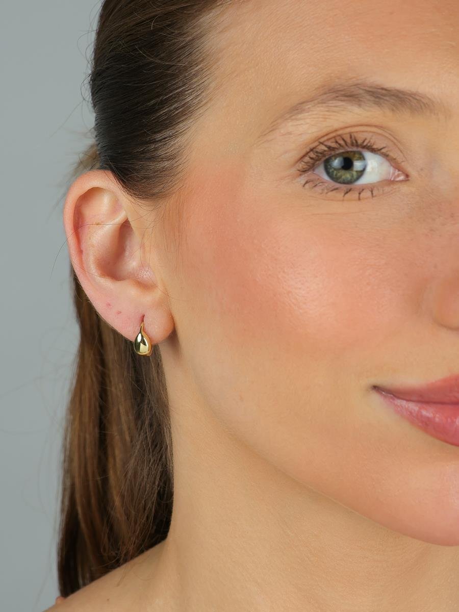 Argola Gota Liso | Banhado a Ouro