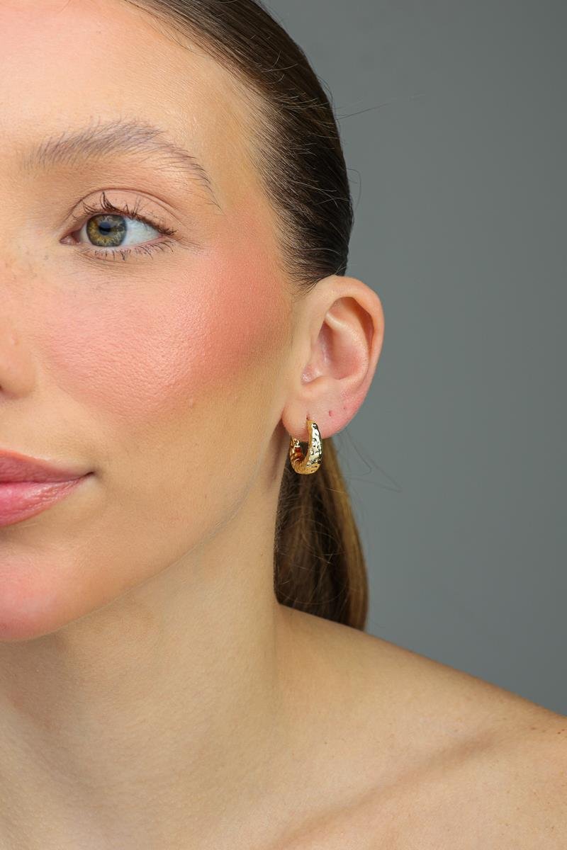 Argola Martelada | Banhado a Ouro