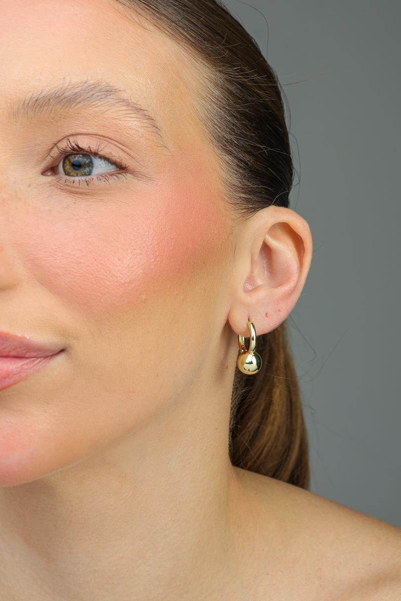 Argola Bola Lisa | Banhado a Ouro